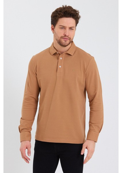 Erkek Polo Yaka Comfort Uzun Kollu Basic Vişne Tişört indirimleri