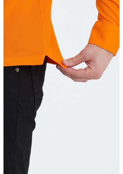 Erkek Polo Yaka Comfort Uzun Kollu Basic Vişne Tişört modelleri