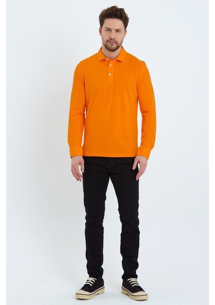Erkek Polo Yaka Comfort Uzun Kollu Basic Vişne Tişört fırsatları