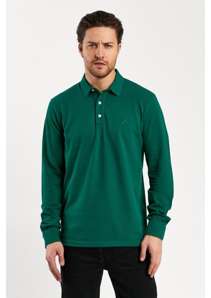 Erkek Polo Yaka Comfort Uzun Kollu Basic Vişne Tişört indirimleri