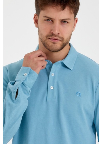 Erkek Polo Yaka Comfort Uzun Kollu Basic Vişne Tişört modelleri