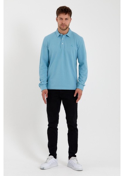 Erkek Polo Yaka Comfort Uzun Kollu Basic Vişne Tişört fırsatları