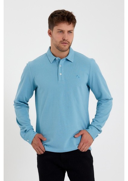 Erkek Polo Yaka Comfort Uzun Kollu Basic Vişne Tişört indirimleri