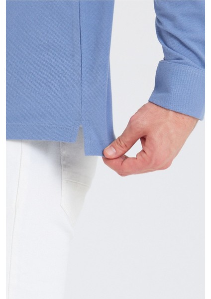 Erkek Polo Yaka Comfort Uzun Kollu Basic Vişne Tişört modelleri