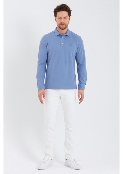 Erkek Polo Yaka Comfort Uzun Kollu Basic Vişne Tişört fırsatları