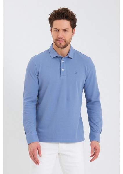 Erkek Polo Yaka Comfort Uzun Kollu Basic Vişne Tişört indirimleri