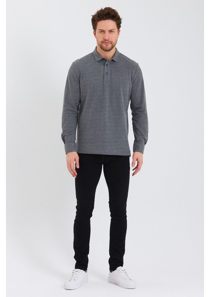 Erkek Polo Yaka Comfort Uzun Kollu Basic Vişne Tişört fiyatları