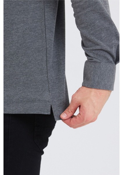 Erkek Polo Yaka Comfort Uzun Kollu Basic Vişne Tişört fırsatları