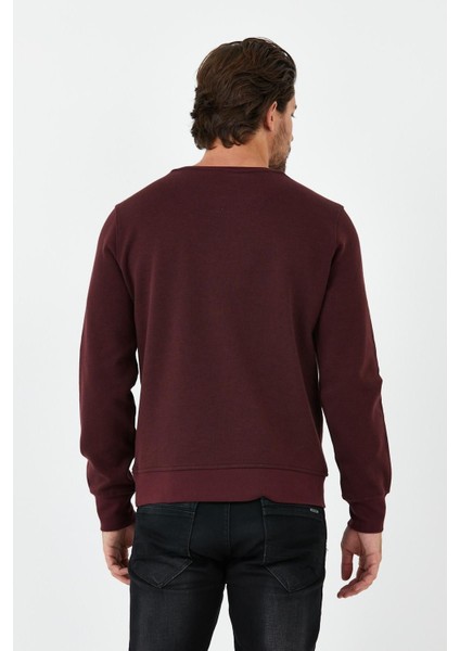 Erkek Kışlık Baskılı Bisiklet Yaka Lacivert Sweatshirt indirimleri