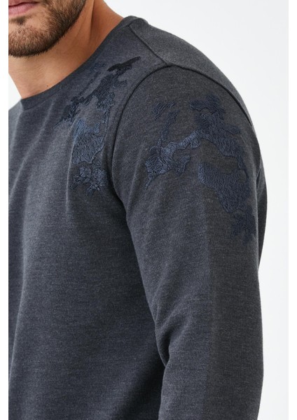 Erkek Uzun Bol Bisiklet Yaka Kışlık Siyah Sweatshirt modelleri