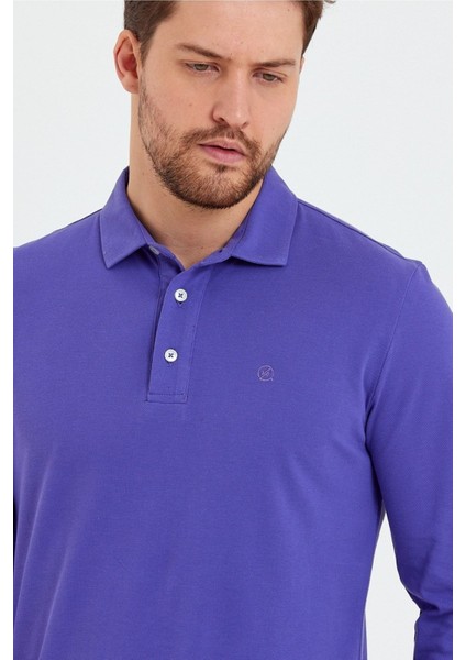 Erkek Polo Yaka Comfort Uzun Kollu Basic Vişne Tişört modelleri