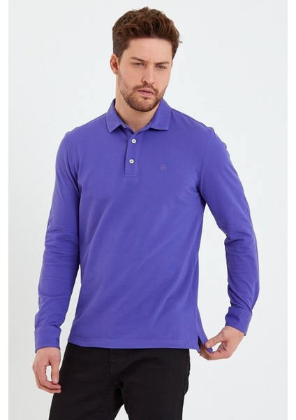 Erkek Polo Yaka Comfort Uzun Kollu Basic Vişne Tişört indirimleri