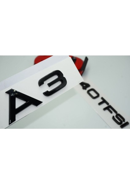 Audi A3 40 Tfsi Parlak Siyah Abs 3m 3D Bagaj Yazı Logo
