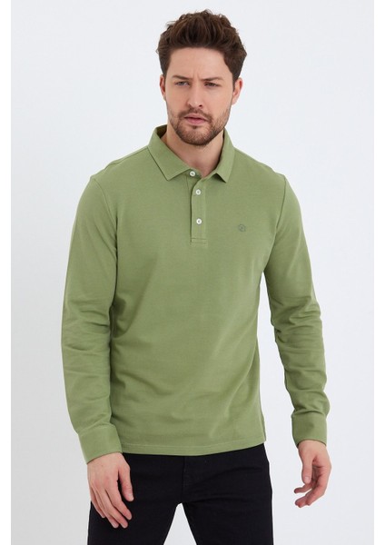 Erkek Polo Yaka Comfort Uzun Kollu Basic Vişne Tişört indirimleri