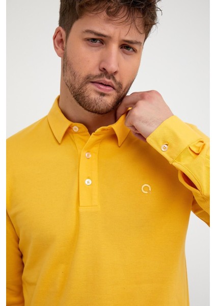 Erkek Polo Yaka Comfort Uzun Kollu Basic Vişne Tişört modelleri