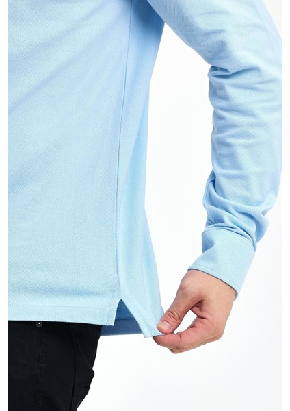 Erkek Polo Yaka Comfort Uzun Kollu Basic Vişne Tişört modelleri