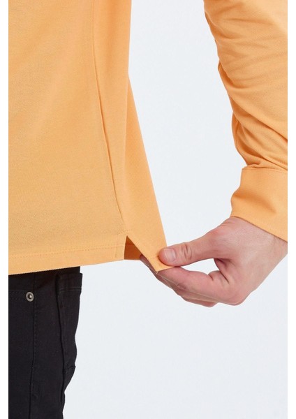 Erkek Polo Yaka Comfort Uzun Kollu Basic Vişne Tişört modelleri