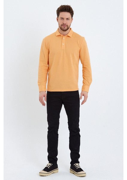 Erkek Polo Yaka Comfort Uzun Kollu Basic Vişne Tişört fırsatları