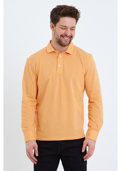 Erkek Polo Yaka Comfort Uzun Kollu Basic Vişne Tişört indirimleri