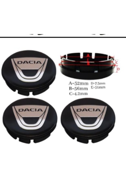 Dacia Siyah Krom Jant Kapak 3A 3D 3bs