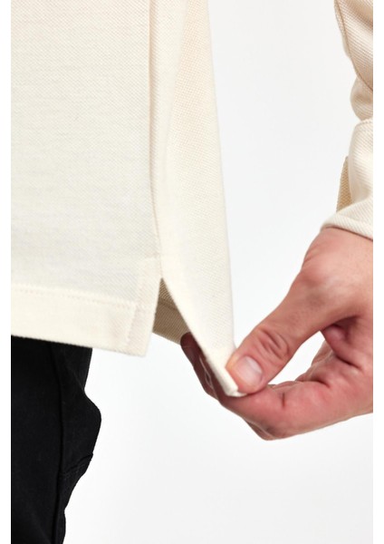 Erkek Polo Yaka Comfort Uzun Kollu Basic Vişne Tişört modelleri