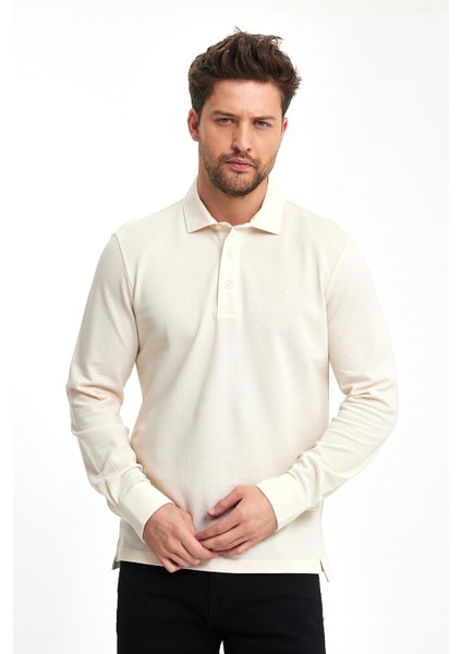 Erkek Polo Yaka Comfort Uzun Kollu Basic Vişne Tişört indirimleri