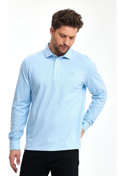 Erkek Polo Yaka Comfort Uzun Kollu Basic Vişne Tişört fırsatları