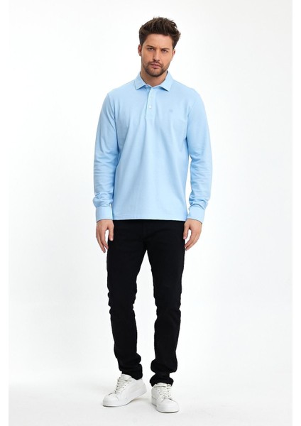 Erkek Polo Yaka Comfort Uzun Kollu Basic Vişne Tişört indirimleri