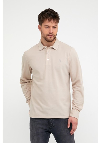 Erkek Polo Yaka Comfort Uzun Kollu Basic Vişne Tişört fırsatları