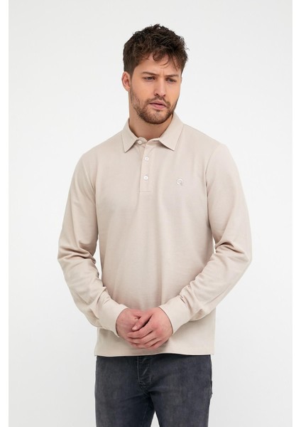 Erkek Polo Yaka Comfort Uzun Kollu Basic Vişne Tişört indirimleri