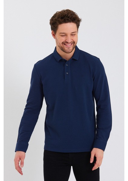 Erkek Polo Yaka Comfort Uzun Kollu Basic Vişne Tişört indirimleri