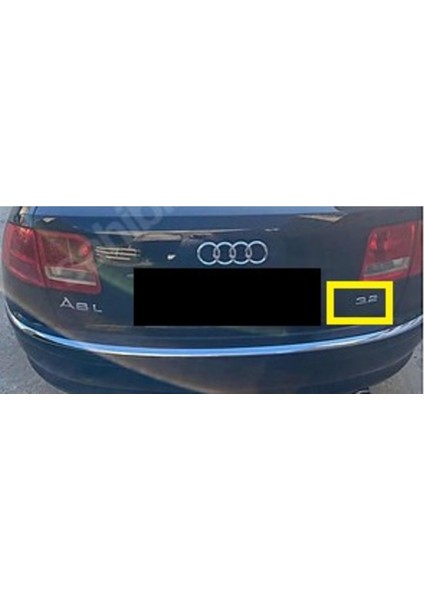 A8 L Uyumlu 3.2 Krom Bagaj Yazısı 3m 3D Abs