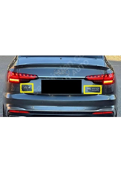 Audi Uyumlu A4 ve 45 Tfsı Bagaj Yazısı Seti 2'li Paket 3m 3D Abs