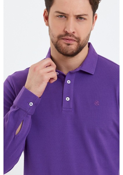 Erkek Polo Yaka Comfort Uzun Kollu Basic Vişne Tişört fiyatları