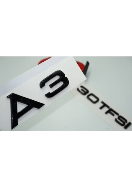 Audi A3 30 Tfsi Parlak Siyah Abs 3m 3D Bagaj Yazı Logo