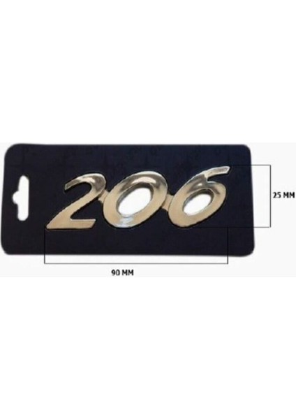 Peugeot 206 Nikel Arka Bagaj Yazısı