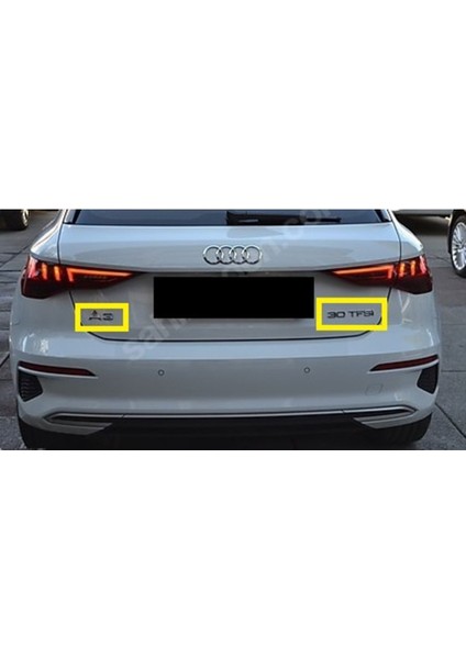 Audi Uyumlu A3 ve 30 Tfsı Bagaj Yazısı Seti 2'li Paket 3m 3D Abs