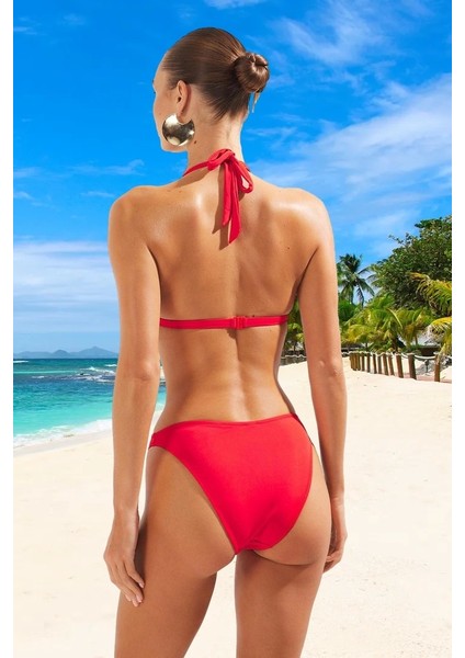 Tasarım Bikini Takımı Esnek Kumaş Plaj ve Havuz Için Şık Detaylı Uv Korumalı Klora Dayanıklı