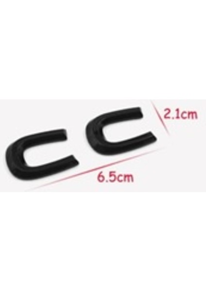Volkswagen Uyumlu Yazı cc 2.1*6.5 cm Siyah