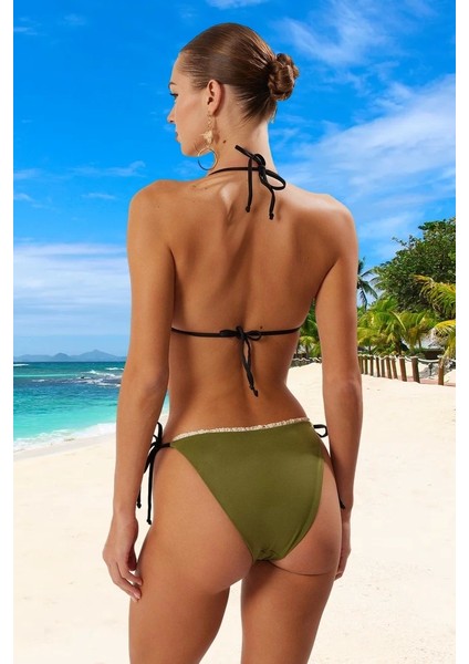 Tasarım Bikini Takımı Şık Detaylı Klora Dayanıklı Esnek Kumaş Plaj ve Havuz Için modelleri