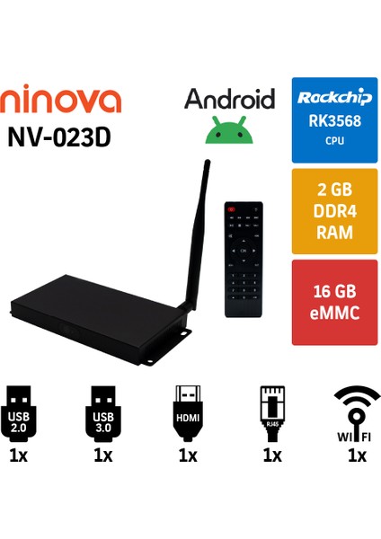 023D RK3566 2gb 16GB Emmc Android Mini Pc