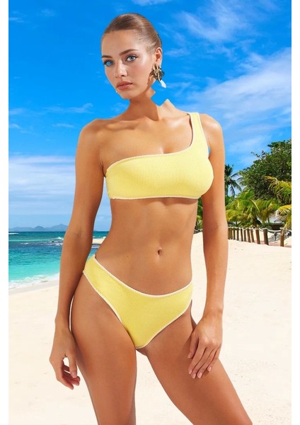 Tasarım Bikini Takımı Uv Korumalı Yaz Koleksiyonu Şık Detaylı Özel Esnek Kumaş