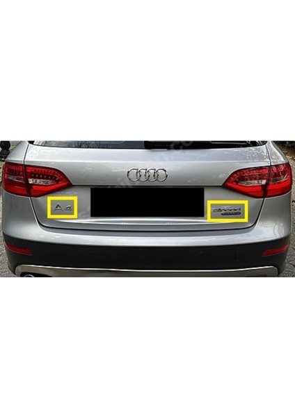 Audi Uyumlu A4 ve Allroad Quattro 2.0 Tdı Bagaj Yazısı Seti 2'li Paket 3m 3D Abs