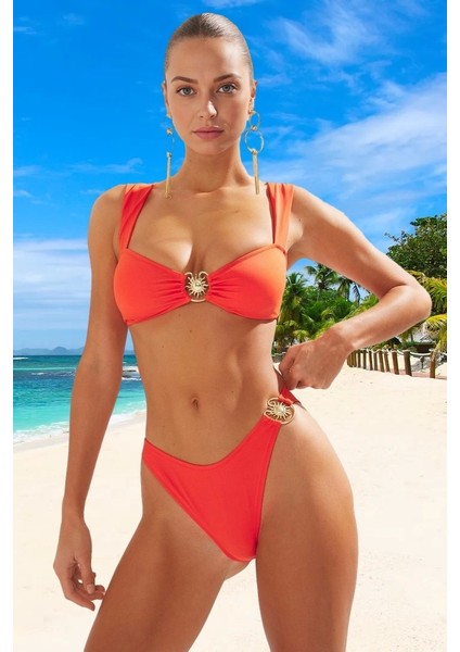 Tasarım Bikini Takımı Uv Korumalı Şık Detaylı Klora Dayanıklı Plaj ve Havuz Için