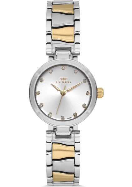 FL21617AWT-D Quartz Çelik Altın/gri 26 mm Kadın Kol Saati
