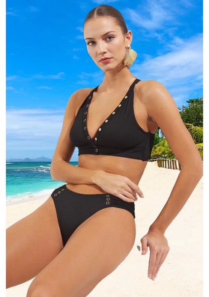 Tasarım Bikini Takımı Hızlı Kuruyan Şık Detaylı Yüksek Konfor Plaj ve Havuz Için