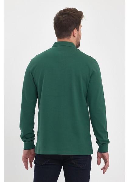 Erkek Uzun Basic Polo Yaka Cepli Düz Sarı Sweatshirt fırsatları