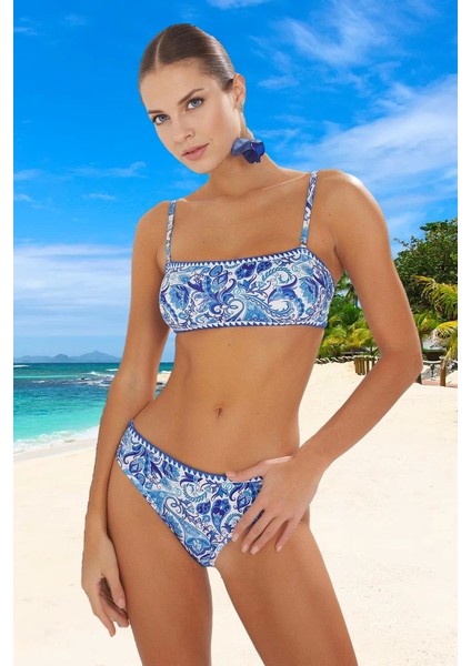 Tasarım Bikini Takımı Ergonomik Kesim Özel Şık Detaylı Hızlı Kuruyan Plaj ve Havuz Için