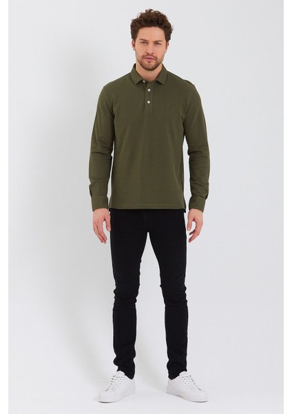 Erkek Polo Yaka Comfort Uzun Kollu Basic Vişne Tişört fırsatları