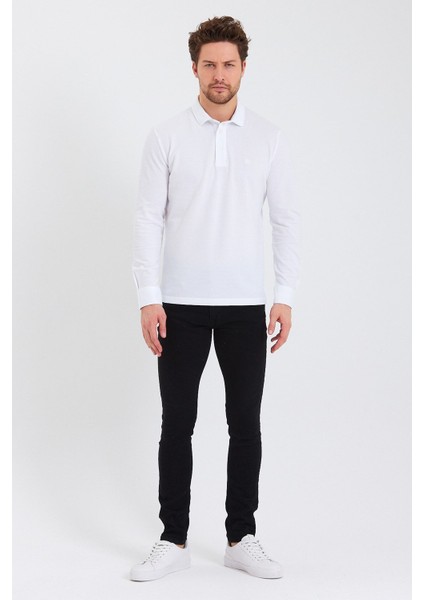 Erkek Polo Yaka Comfort Uzun Kollu Basic Vişne Tişört modelleri